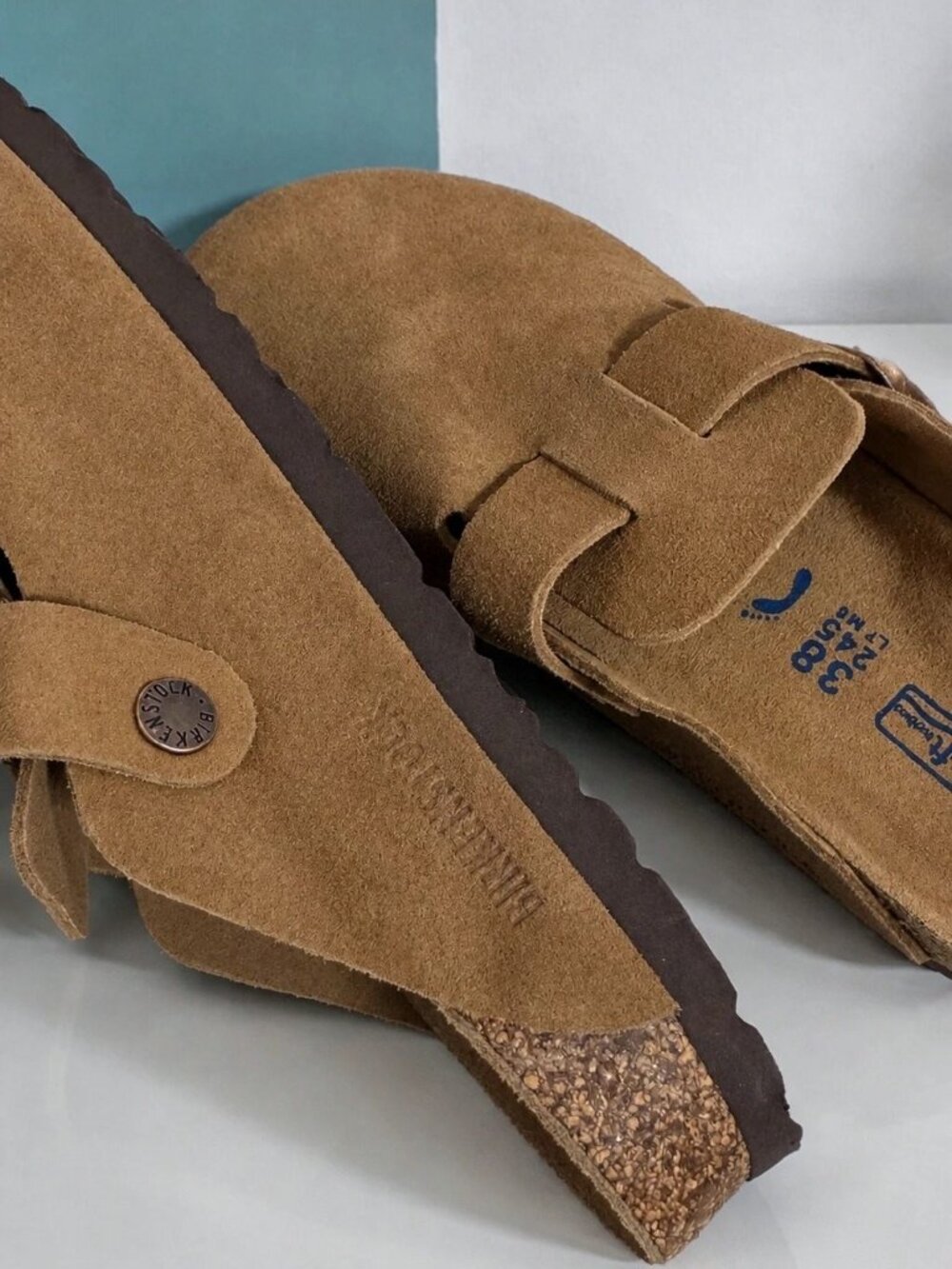 Birkenstock Boston Taupe Suede Soft Footbed Clogs EU 38 - Picture 5 of 7